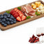 Bandeja rectangular de madera para charcutería, queso, galletas y decoración