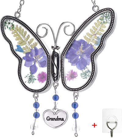 Atrapasoles mariposa cristal alas flores regalo mamá
