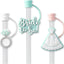 Set 3 popotes reutilizables con fundas silicona para vaso 40oz