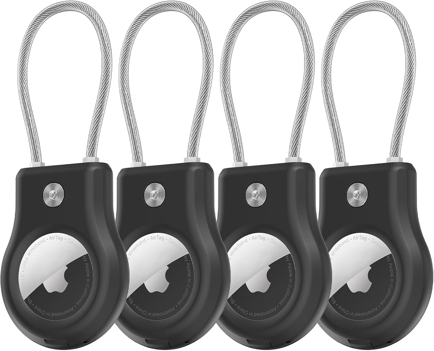 Soporte etiqueta aire con llavero 4 pzas estuche protector