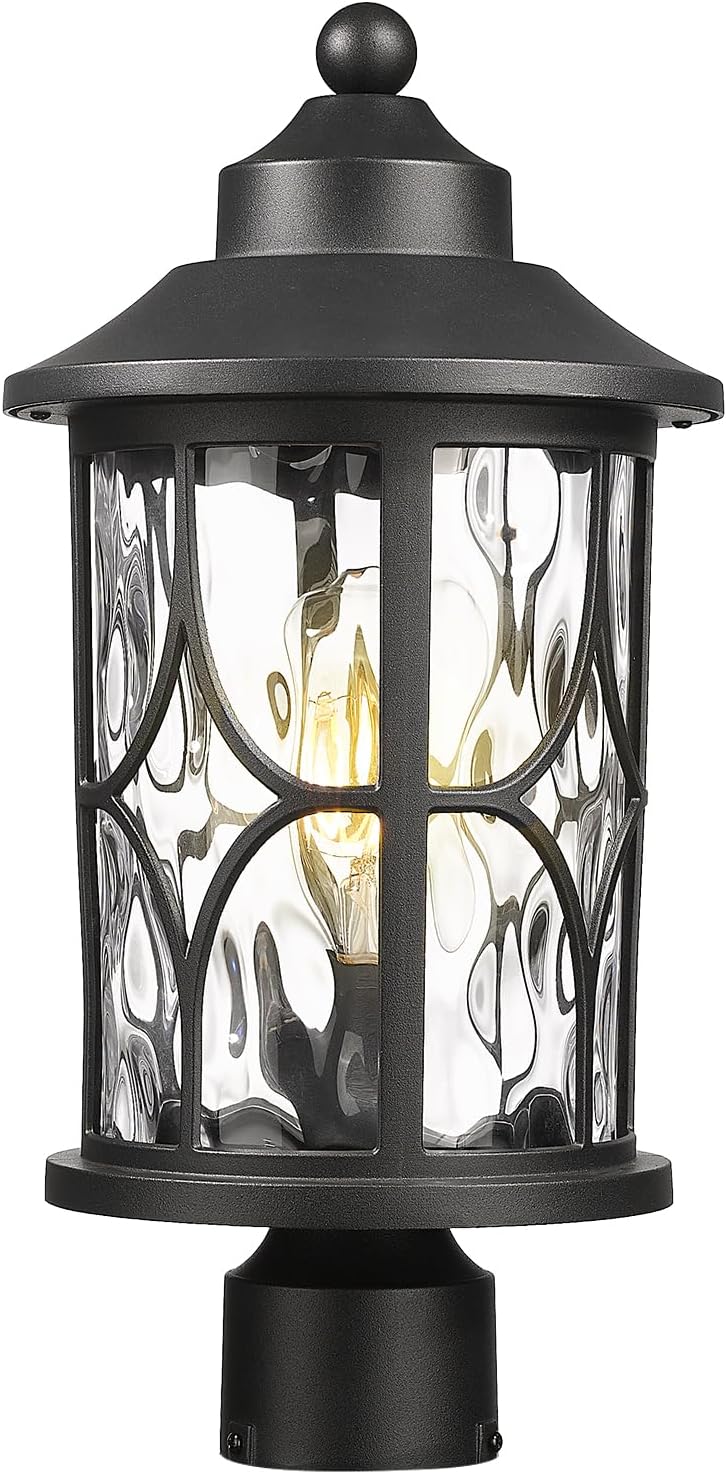 Poste luces exterior 17pulg aluminio fundido vidrio