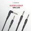 Cable guitarra pedalera macho 1/4 pulg 3ft extremos rectos