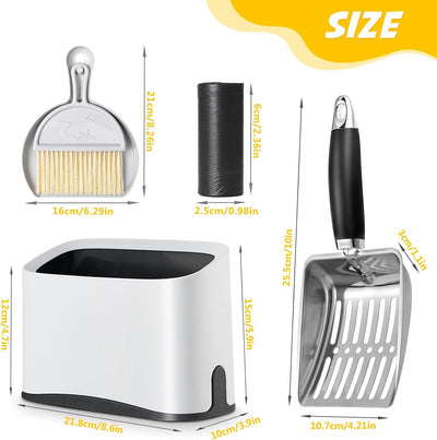 Pala arena gato acero inox con soporte