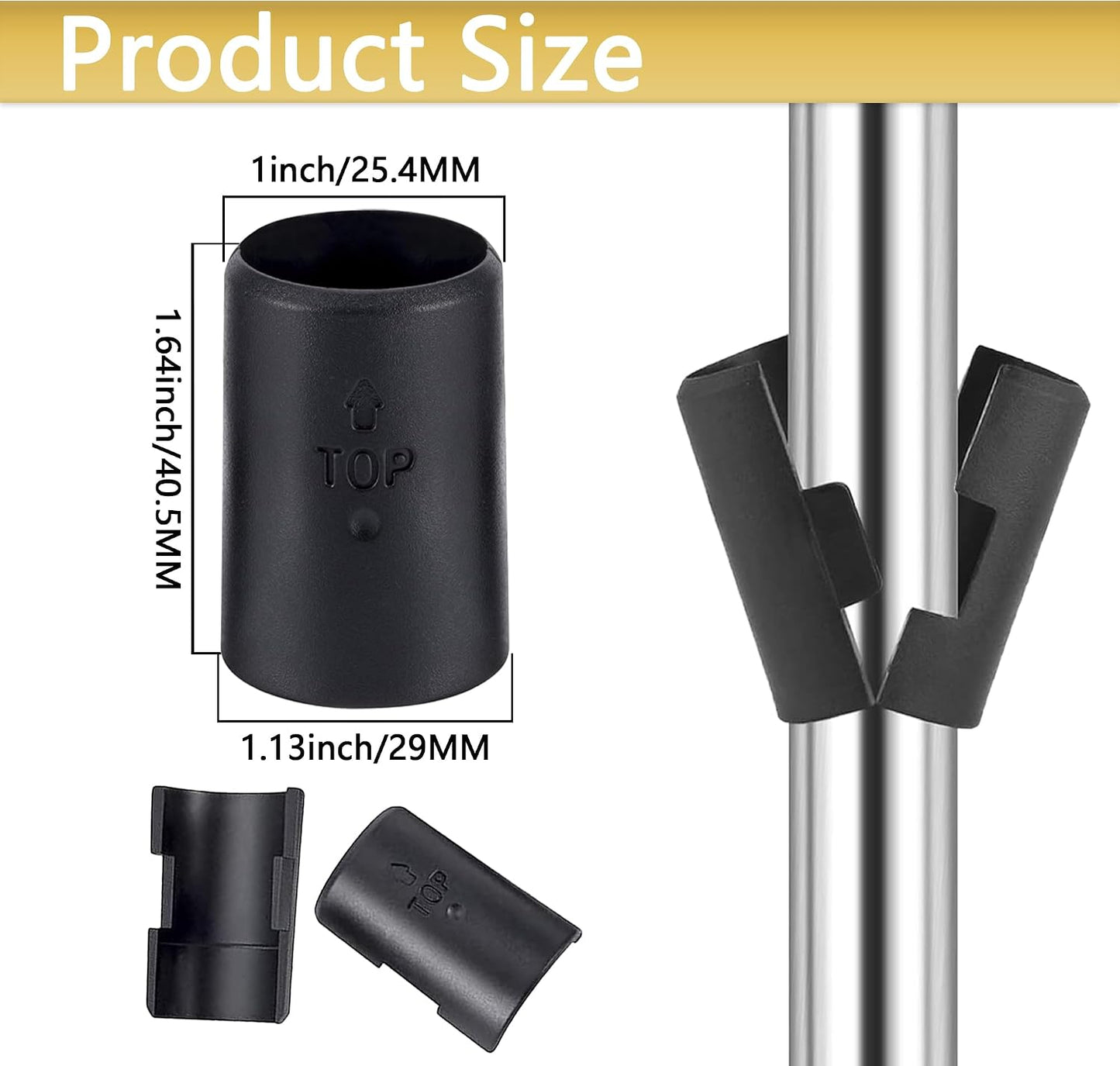 Clips alambre para estantes negro 50 pzas 1pulg ajustables