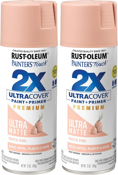 Pintura aerosol 12oz rosa rústico ultra mate set 2