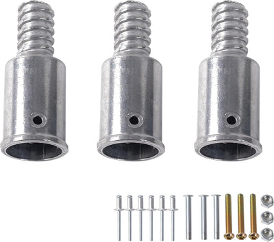 Set 3 Pzas Punta Roscada Metal para Postes 1pulg