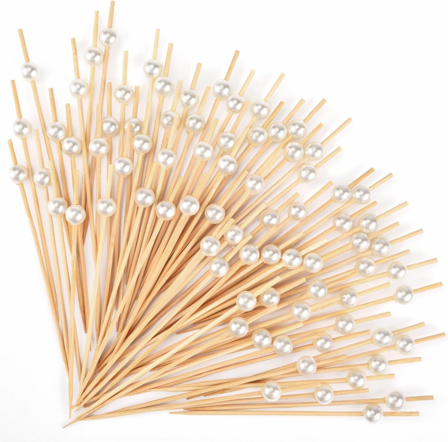 200 Palillos Cóctel Bambú 4.7pulg para Aperitivos Bodas