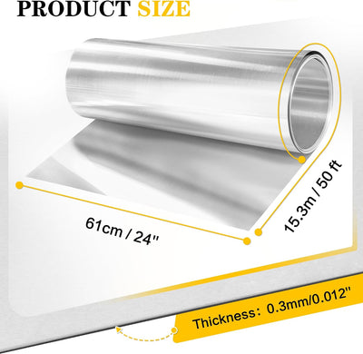Rollo aluminio 24pulg x50pies para ventanas puertas