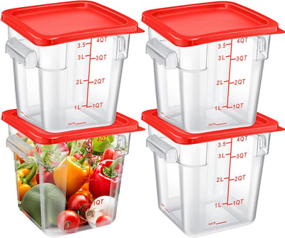 4 Recipientes Almacenamiento 4qt Plástico Transparente