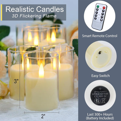 6 Velas LED Parpadeantes con Temporizador