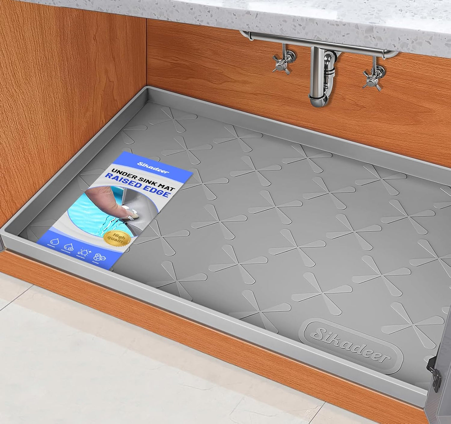 Tapete silicona cocina impermeable 31x22" con borde elevado