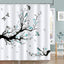 Cortina ducha flores azules 72x72pulg tela poliéster impermeable