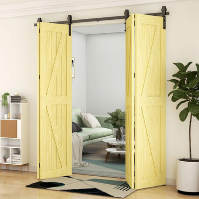 Kit herrajes puertas correderas granero 48pulg x4 negro