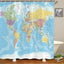 Cortina ducha mapa mundo educativo 69x70pulg con ganchos