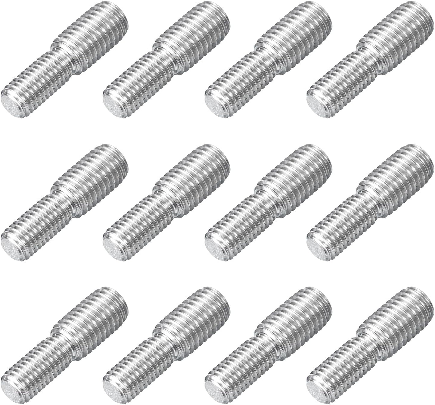 Perno espárrago doble M10x20mm a M12x20mm acero inox 12 pzas