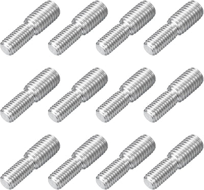 Perno espárrago doble M10x20mm a M12x20mm acero inox 12 pzas