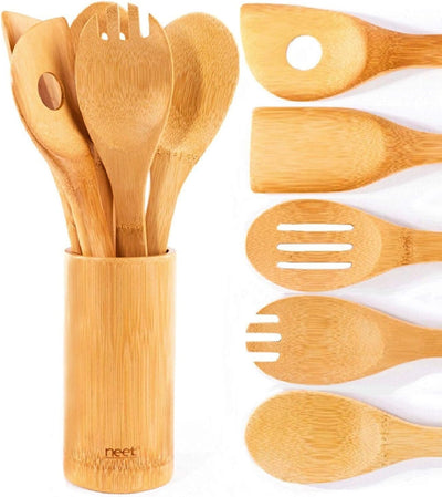 Utensilios cocina bambú madera orgánica