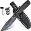 Cuchillo fijo negro con funda Kydex ergonómica para hombres