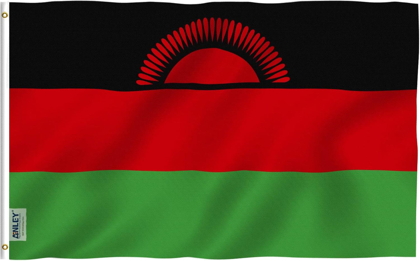 Bandera Malawi 3x5ft poliéster ojales latón doble costura