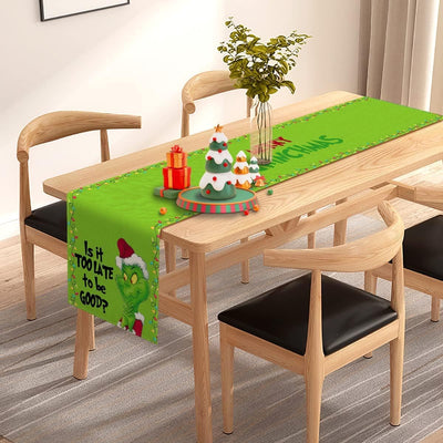 Camino mesa Navidad verde cuadros 90pulg decoración hogar
