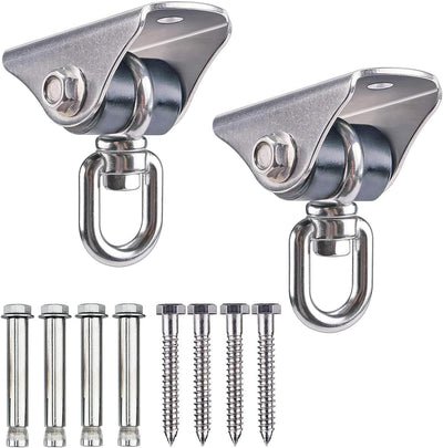 2 Pzas Percha Giratoria 360° para Columpio 1000lb Acero Inox