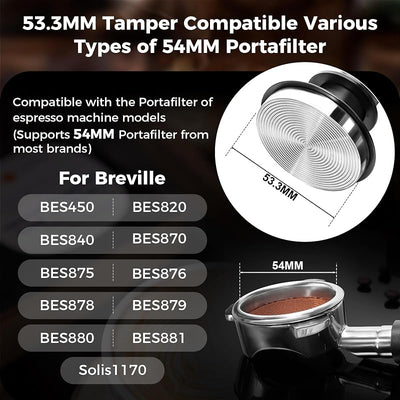 Set Tamper Café 53mm 6en1 Negro Distribuidor