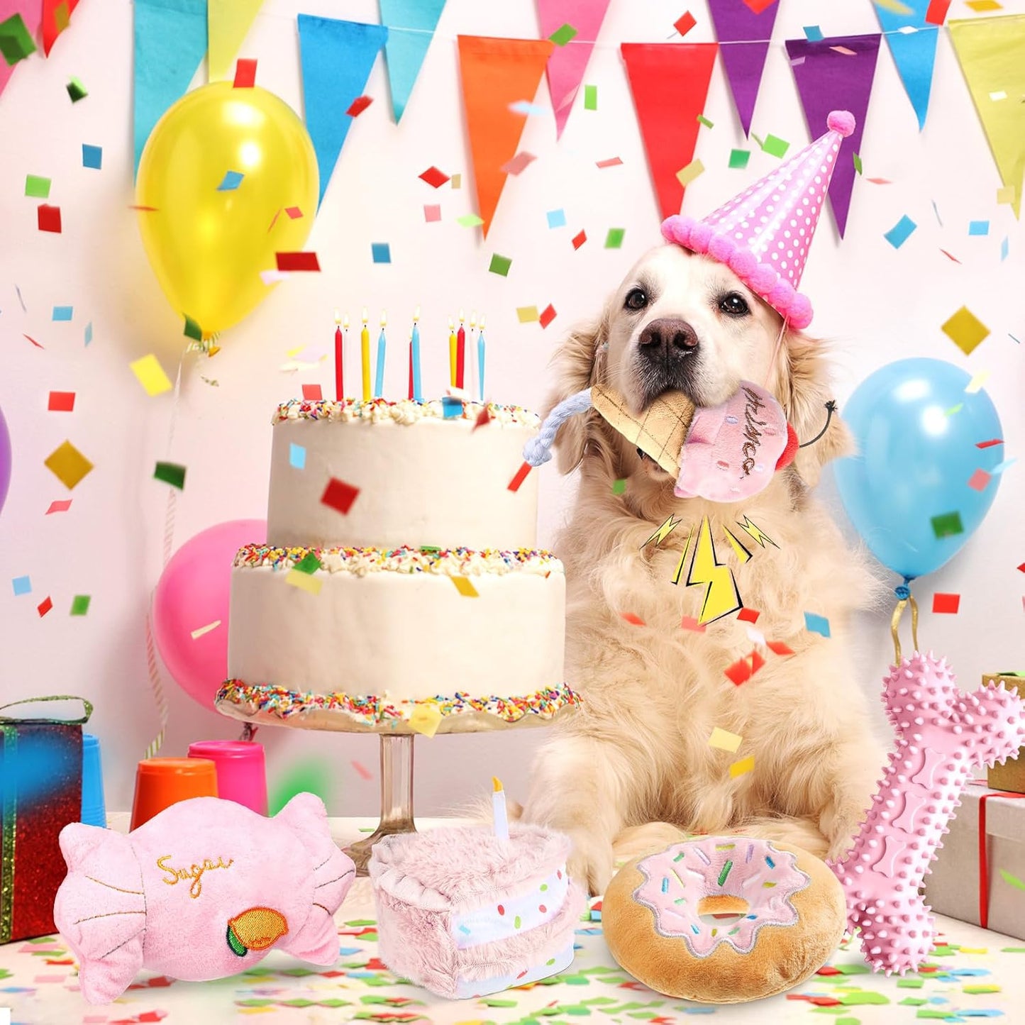 5 Regalos Cumpleaños Perros Mascotas Chirriantes Hueso