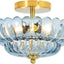 Lámpara techo cocina 11.8pulg 3 luces cristal flores moderna azul
