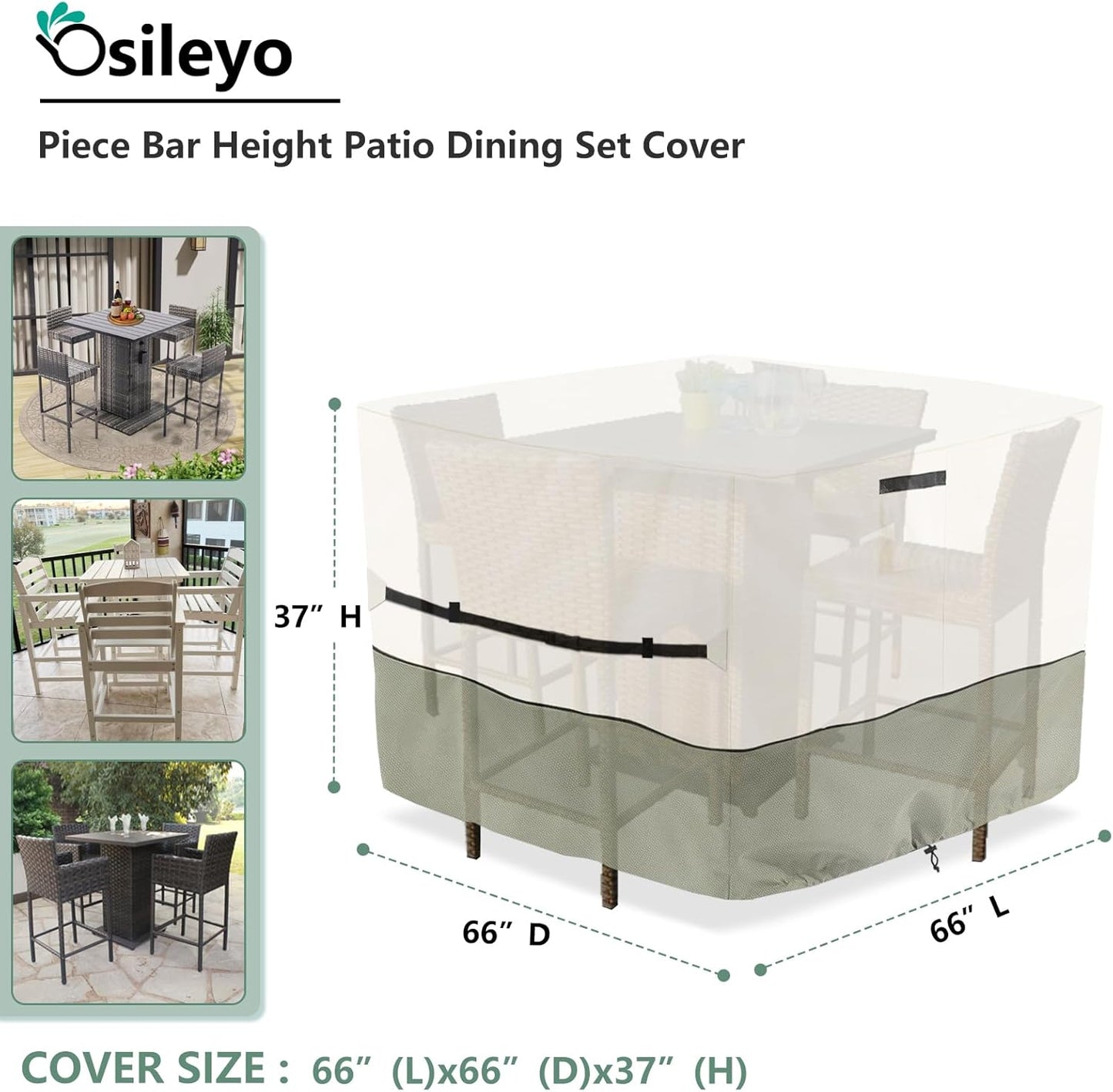 Funda cuadrada mimbre 66pulg para mesa y sillas patio