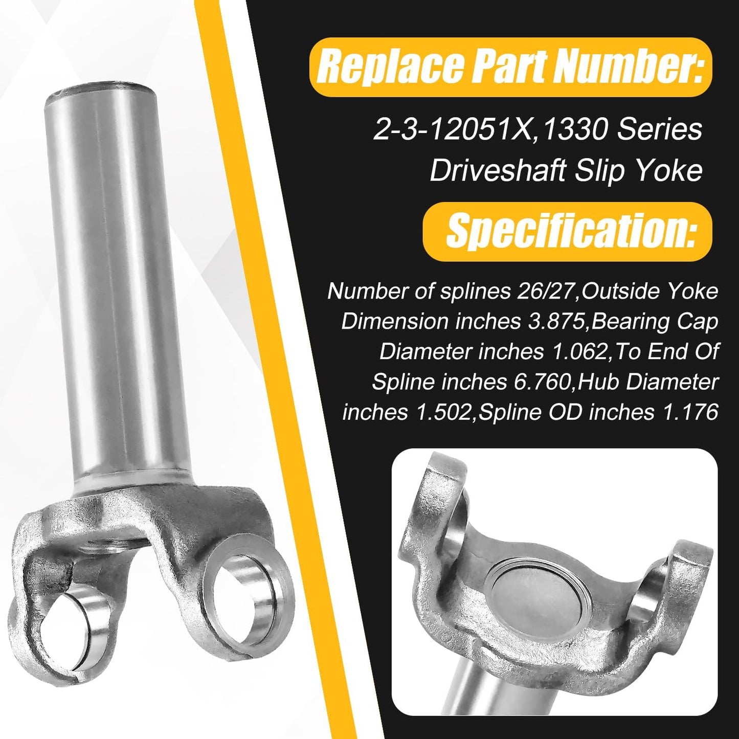 Eje transmisiónde yugo deslizante 3.875x1.062" comp GM