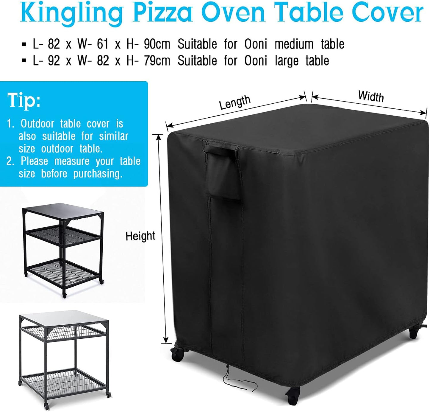 Cubierta mesa horno pizza Ooni 36" impermeable