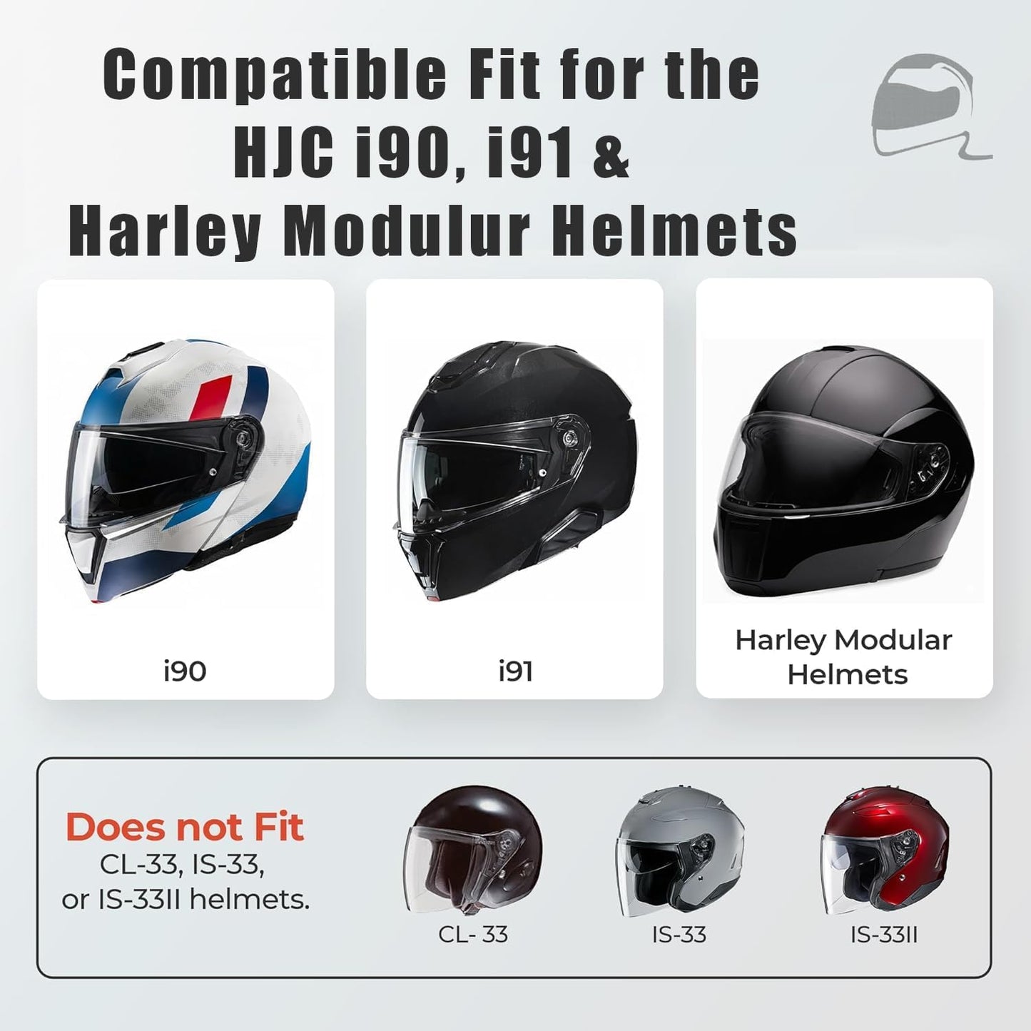Visor transparente para casco HJC i90/i91 y Harley