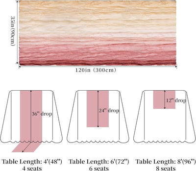 Camino mesa tela de queso 120pulg beige rosa transparente