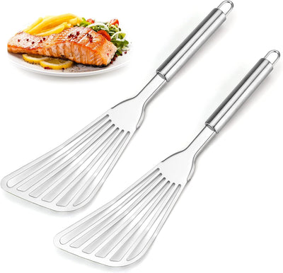 Set 2 Espátulas Pescado Acero Inox Hoja Gruesa