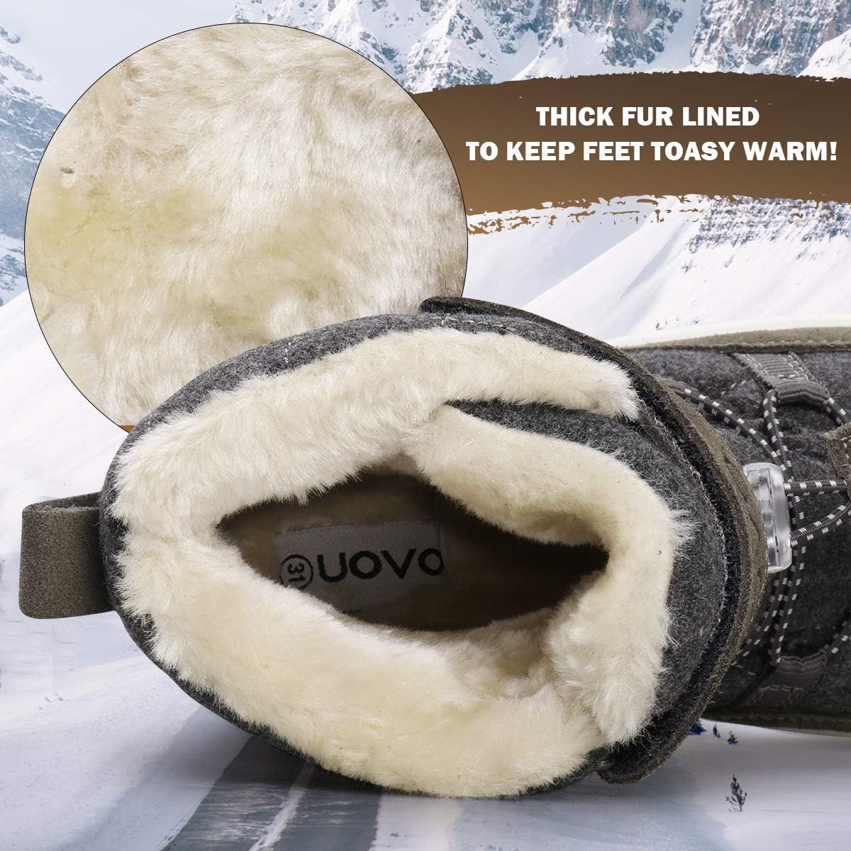 Botas nieve niños impermeables forro piel antiderrap