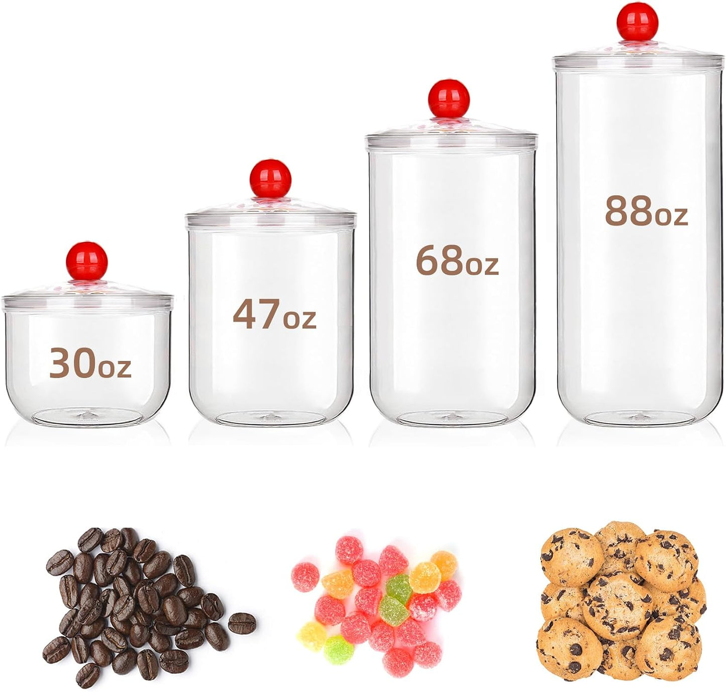 Jarra plástica transparente 47oz con tapa airtight