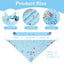 Pañuelo triangular reversible para perros y niños color azul