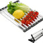 Escurridor cocina acero inox plegable con bordes silicona