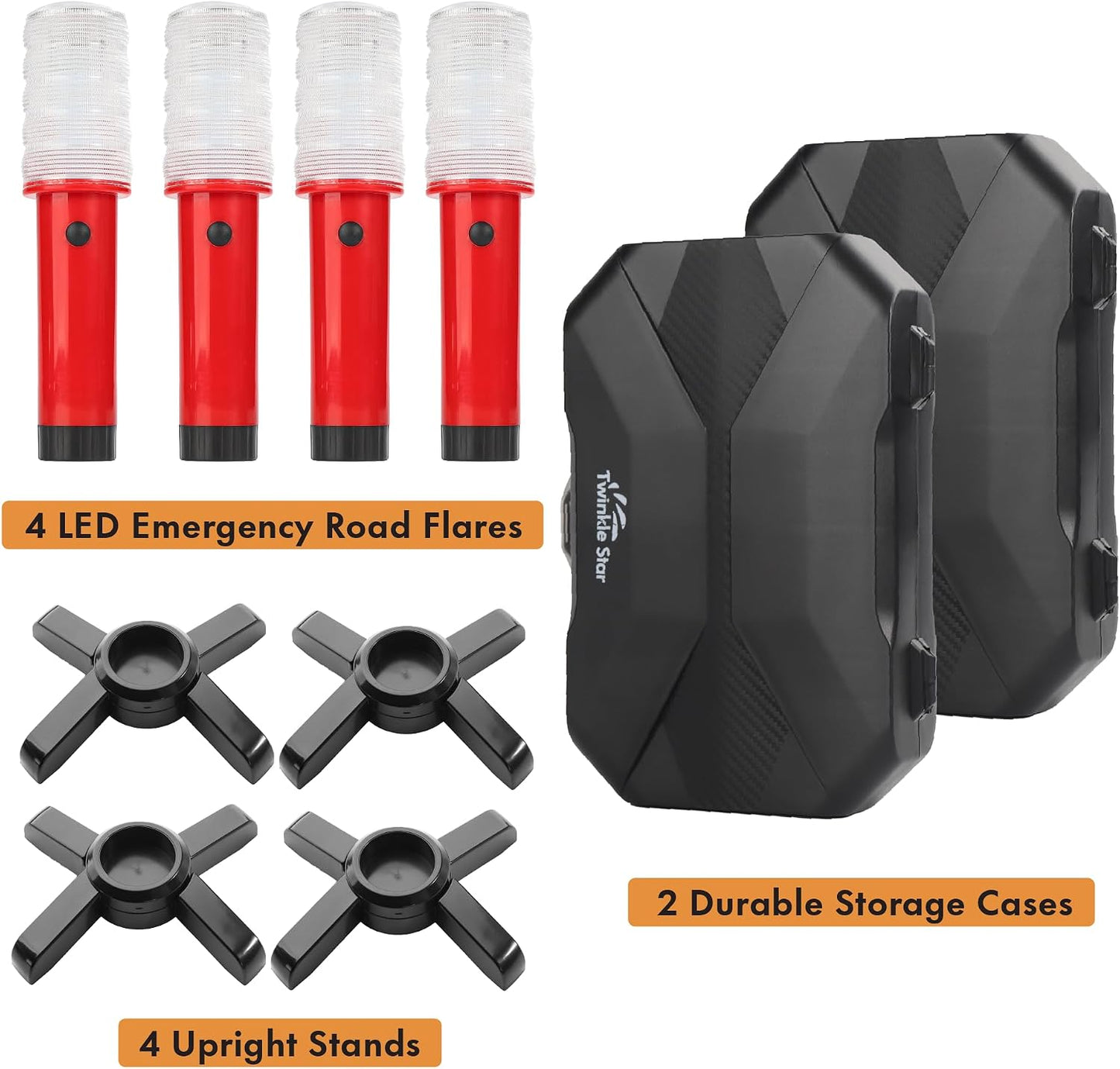 Set 4 luces LED estroboscópicas seguridad con base magnética