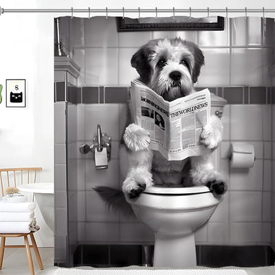 Cortina ducha perro leyendo 72x72pulg impermeable