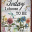 Letrero metal rústico libélula texto «Today I Choose to be Happy»