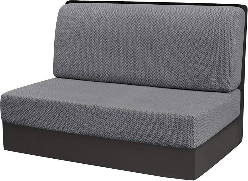 Fundas cojín comedor autocaravana elásticas banco gris oscuro