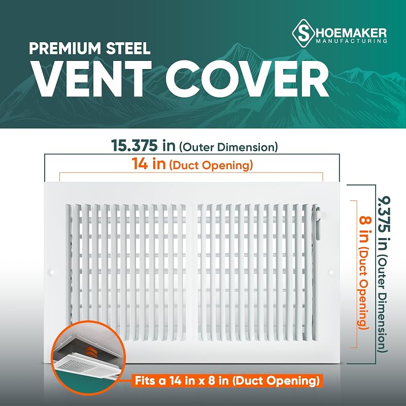Rejilla pared techo acero inox 14x8