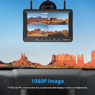 Sistema inalámbrico RV 4 cámaras monitor 7" visión nocturna