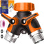 Divisor manguera 2 vías válvula 3/4pulg metal naranja