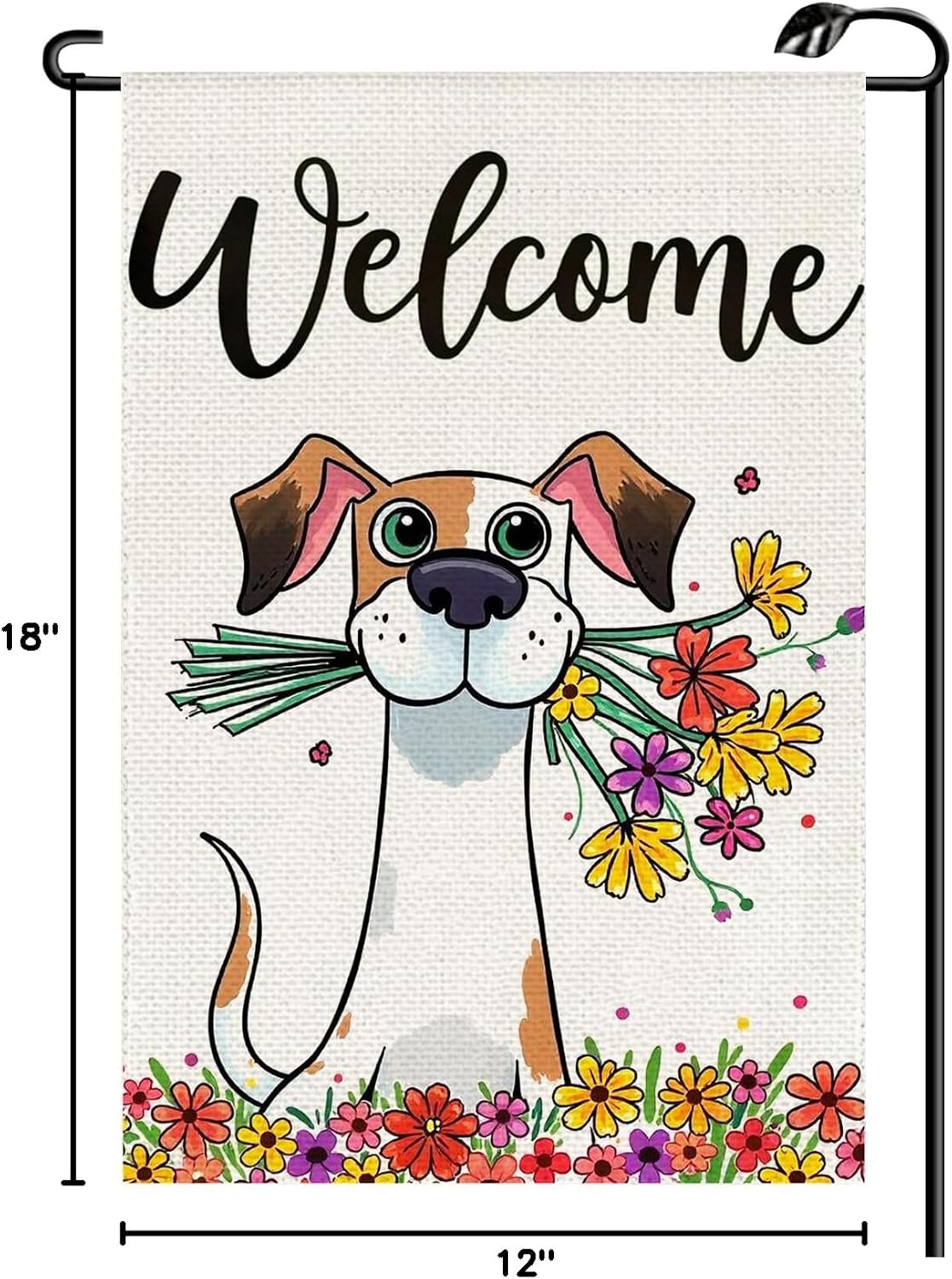 Bandera floral jardín 12x18pulg doble cara