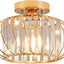 Lámpara techo cristal jaula metal estilo granja
