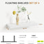 Set 4 estantes flotantes madera blanca 16"