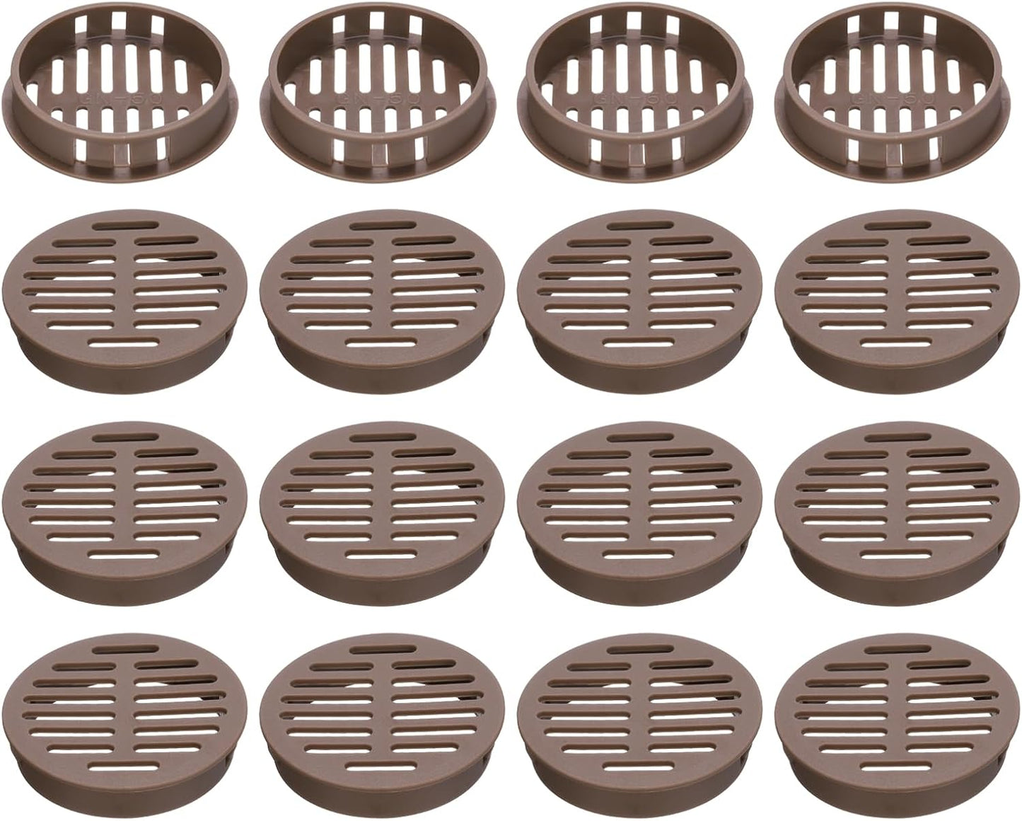 20 Rejillas Ventilación 2pulg Plástico Marrón para Baño