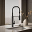 Grifo cocina rociador 3 funciones negro mate